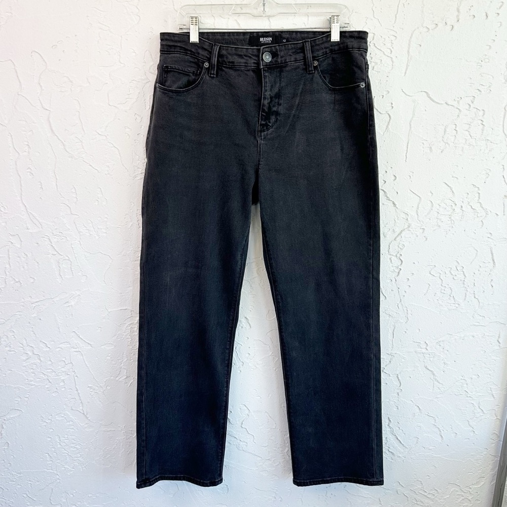 Hudson Black Straight Leg Jeans Size 12 Classic Minimalist